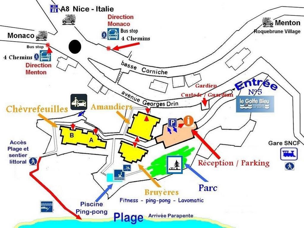 Residence "Le Golfe Bleu" Roquebrune-Cap-Martin Exterior foto